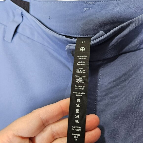 Lululemon Men's Commission Blue Outdoor Pants With Zipper Pockets‎ size 31 - Picture 14 of 15